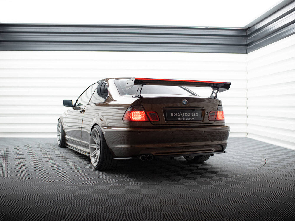 Carbon Spoiler With External Brackets Uprights + LED compatible with BMW 3 Coupe E46