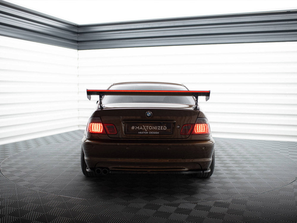 Carbon Spoiler With External Brackets Uprights + LED compatible with BMW 3 Coupe E46