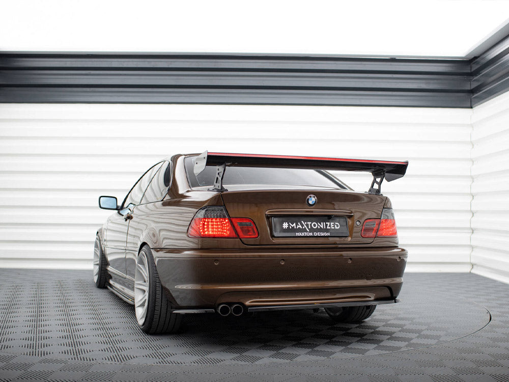 Carbon Spoiler With External Brackets Uprights + LED compatible with BMW 3 Coupe E46