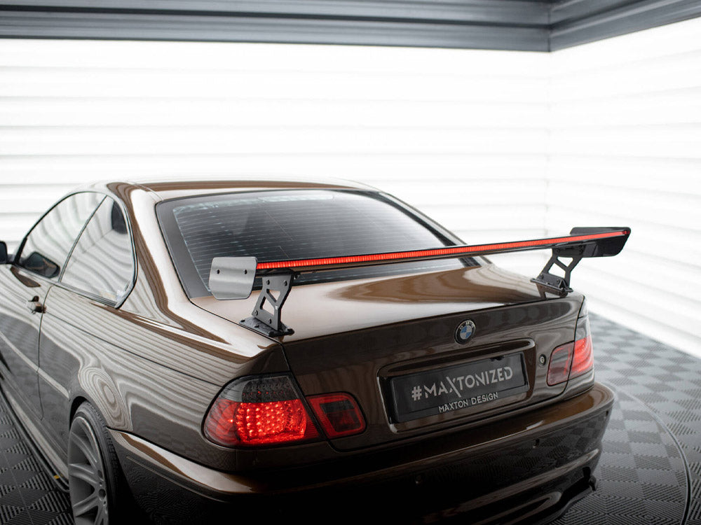 Carbon Spoiler With External Brackets Uprights + LED compatible with BMW 3 Coupe E46