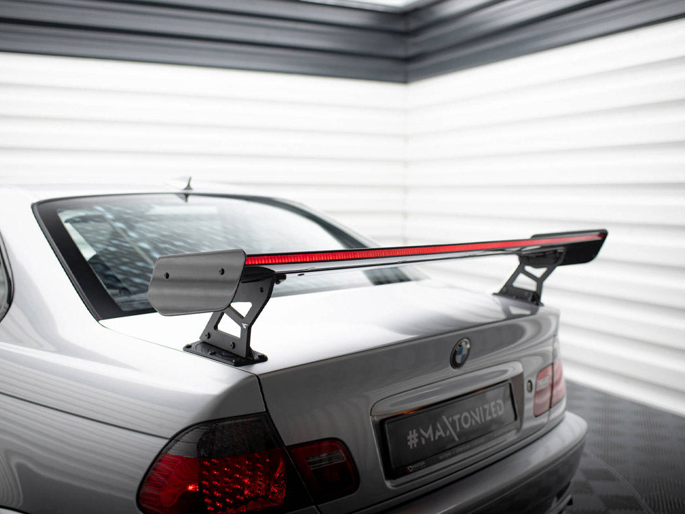 Carbon Spoiler With External Brackets Uprights + LED compatible with BMW 3 Coupe E46