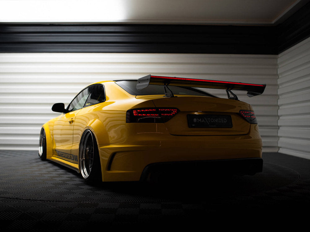 Carbon Spoiler With Upper Swan Mounting + LED compatible with Audi A5 Coupe 8T