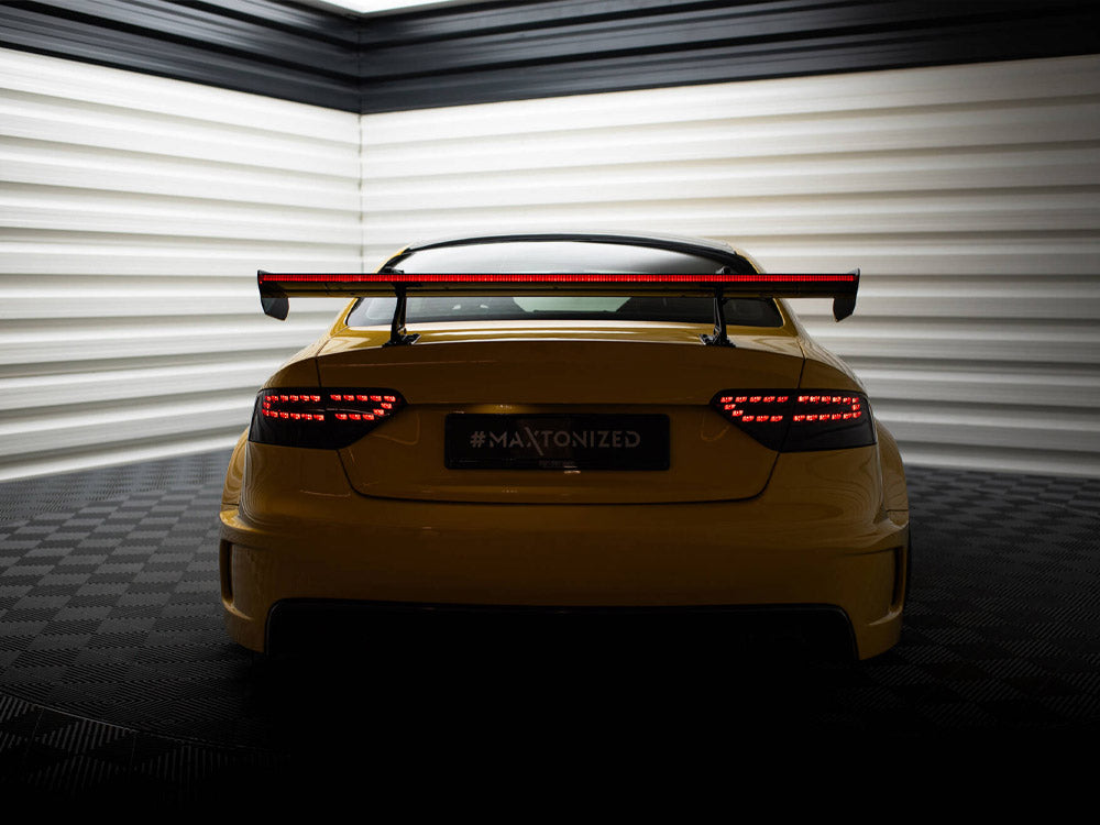 Carbon Spoiler With Upper Swan Mounting + LED compatible with Audi A5 Coupe 8T
