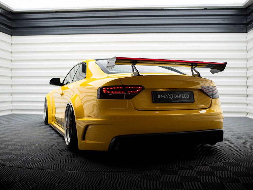 Carbon Spoiler With Upper Swan Mounting + LED compatible with Audi A5 Coupe 8T