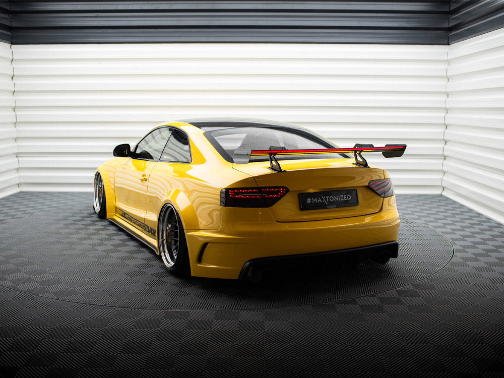 Carbon Spoiler With Upper Swan Mounting + LED compatible with Audi A5 Coupe 8T