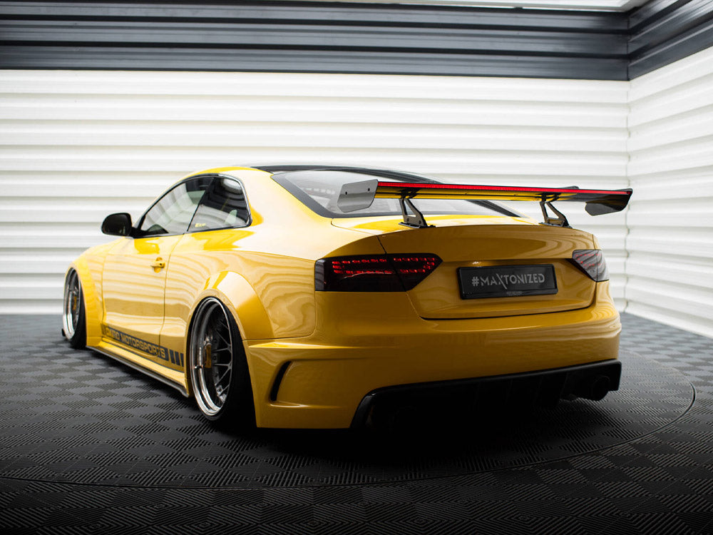 Carbon Spoiler With Upper Swan Mounting + LED compatible with Audi A5 Coupe 8T