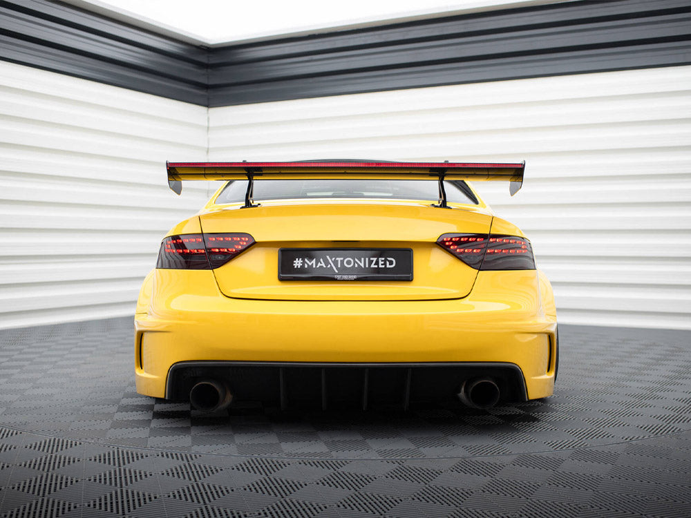 Carbon Spoiler With Upper Swan Mounting + LED compatible with Audi A5 Coupe 8T