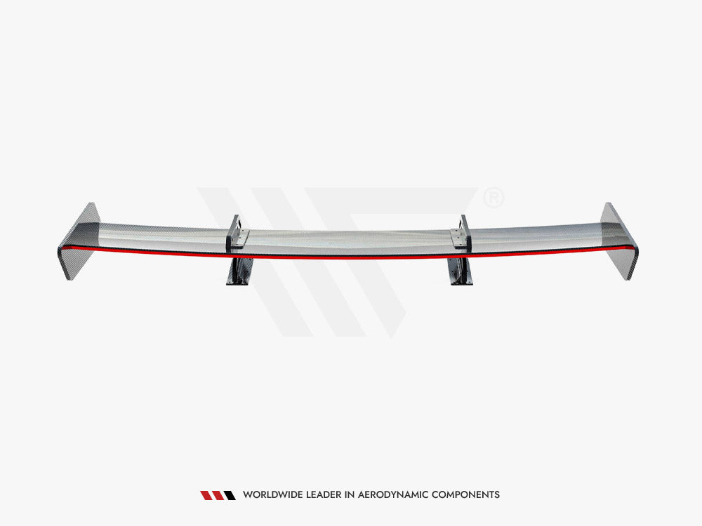 Carbon Spoiler With Upper Swan Mounting + LED compatible with Audi A5 Coupe 8T