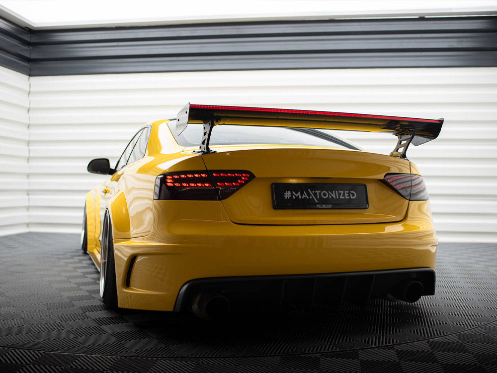 Carbon Spoiler With External Brackets Uprights + LED compatible with Audi A5 Coupe 8T