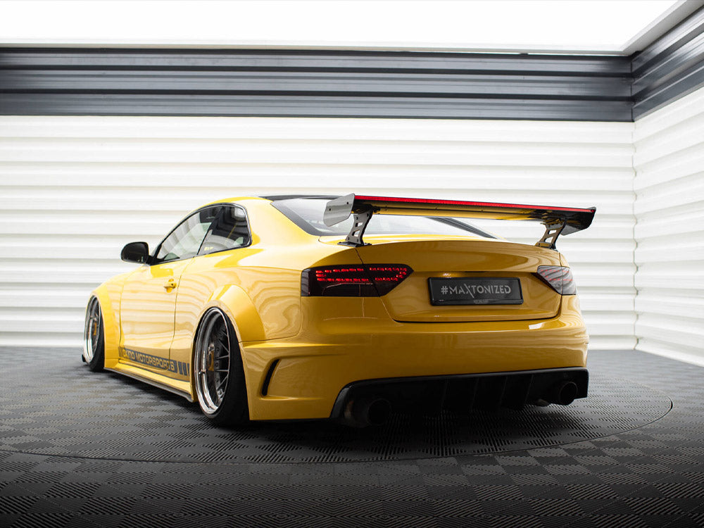 Carbon Spoiler With External Brackets Uprights + LED compatible with Audi A5 Coupe 8T