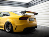 Carbon Spoiler With External Brackets Uprights + LED compatible with Audi A5 Coupe 8T