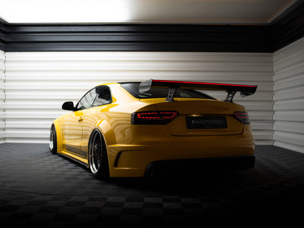 Carbon Spoiler With Internal Brackets Uprights + LED compatible with Audi A5 Coupe 8T