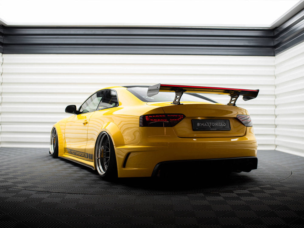 Carbon Spoiler With Internal Brackets Uprights + LED compatible with Audi A5 Coupe 8T