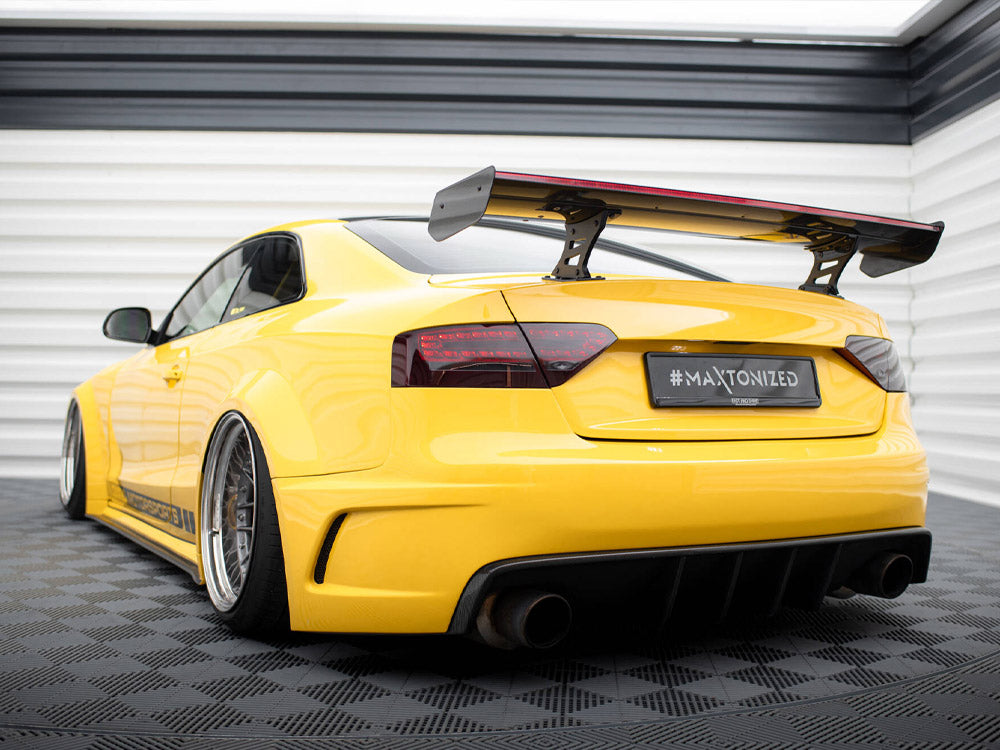 Carbon Spoiler With Internal Brackets Uprights + LED compatible with Audi A5 Coupe 8T