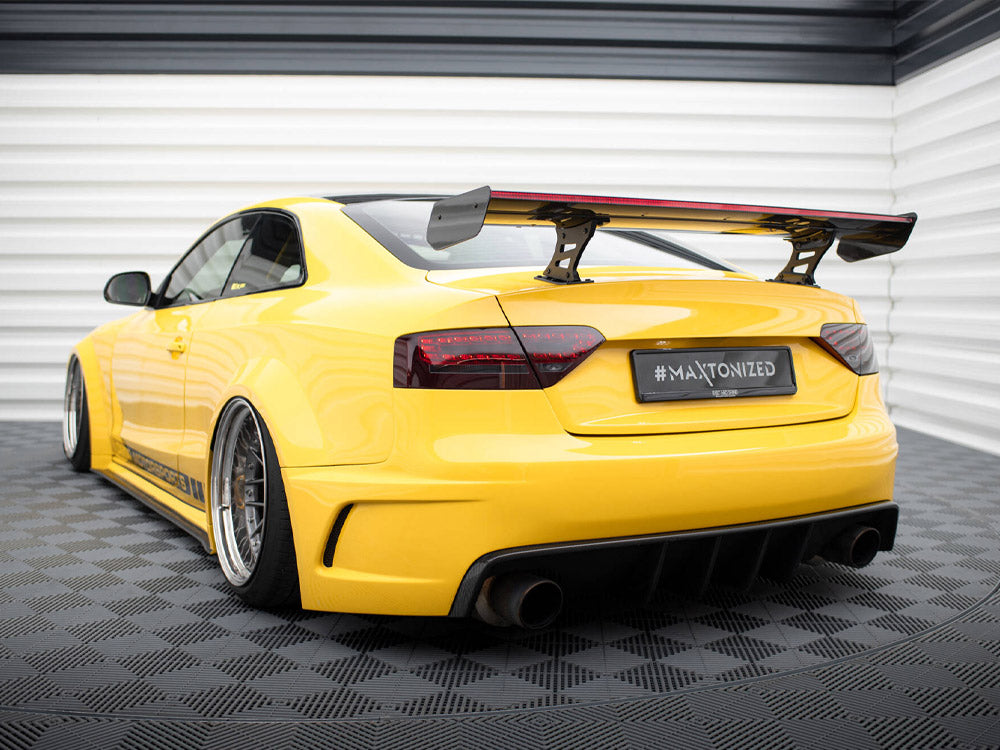 Carbon Spoiler With Internal Brackets Uprights + LED compatible with Audi A5 Coupe 8T