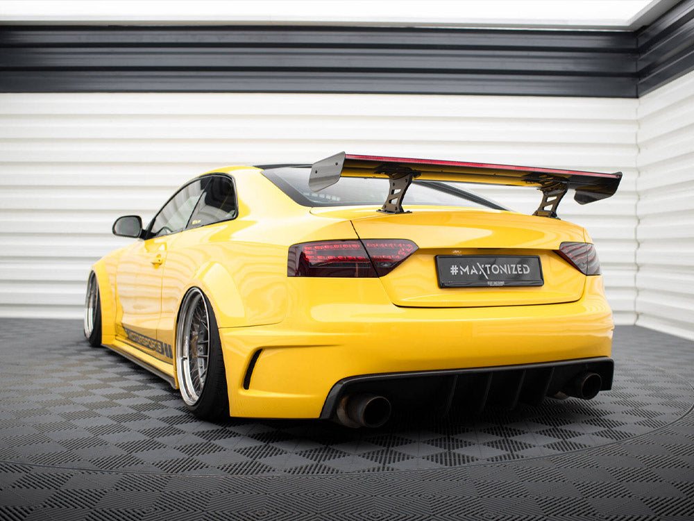 Carbon Spoiler With Internal Brackets Uprights + LED compatible with Audi A5 Coupe 8T