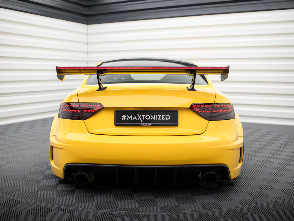Carbon Spoiler With Internal Brackets Uprights + LED compatible with Audi A5 Coupe 8T