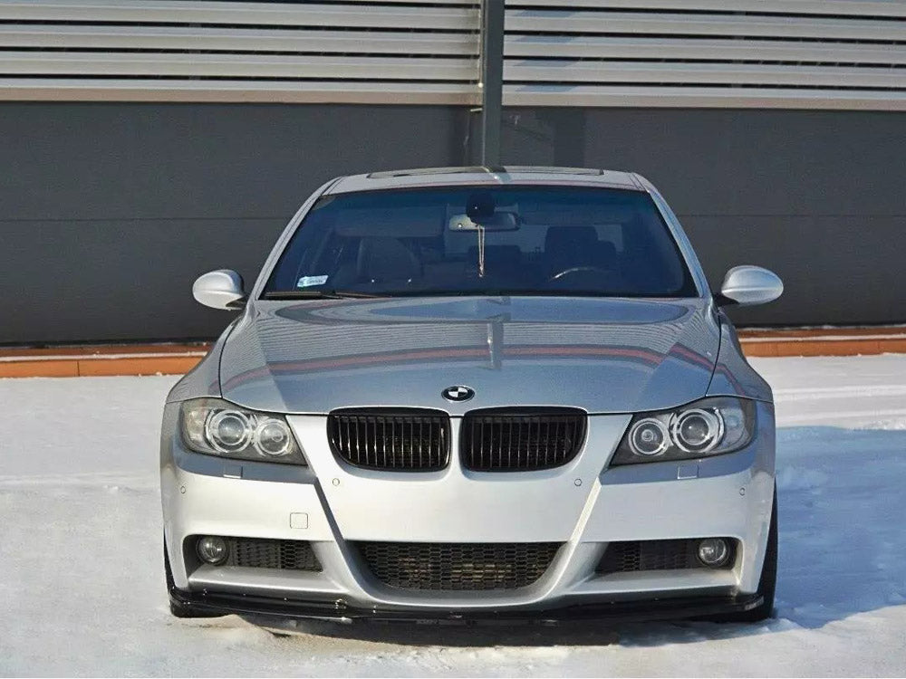 Front Splitter V.1 compatible with BMW 3 E90 M Sport (2004-2008) - Carbon Look