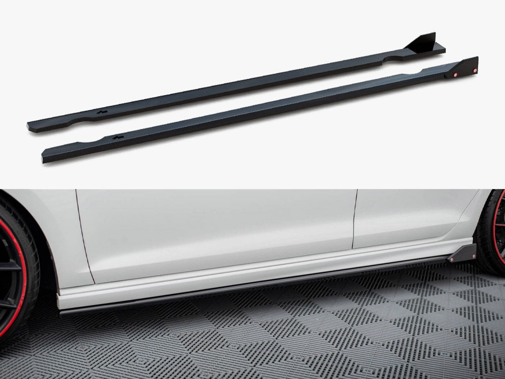 Side Skirts Diffusers V.3 + Flaps compatible with Volkswagen Golf R / R-Line Mk7