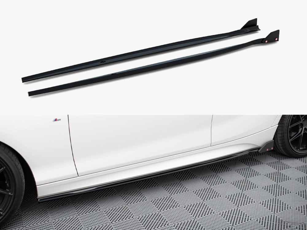 Side Skirts Diffusers V.4 + Flaps compatible with BMW 1 M-Pack / M140i F20 Facelift