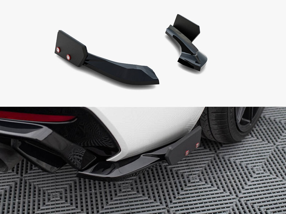 Rear Side Splitters V.5 + Flaps (For Rear Valance V.3) compatible with BMW 1 M-Pack / M140i F20 Facelift