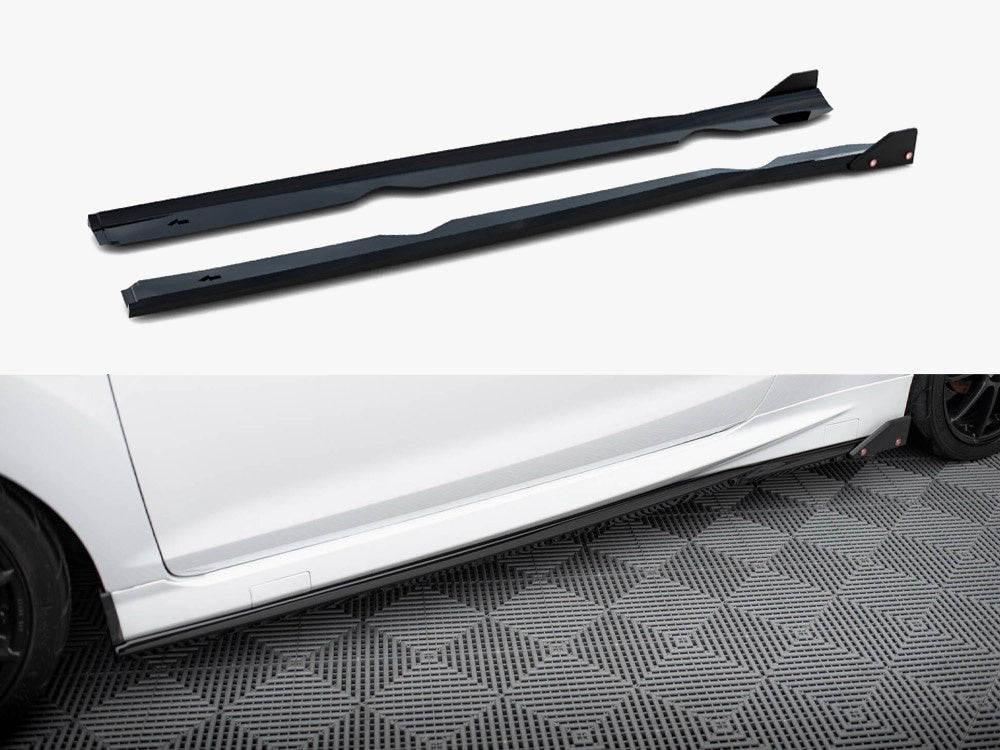 Side Skirts Diffusers V.4 + Flaps compatible with Ford Fiesta ST / ST-Line Mk7