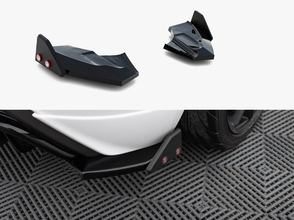 Rear Side Splitters V.3 + Flaps compatible with Ford Fiesta ST Mk7 Facelift