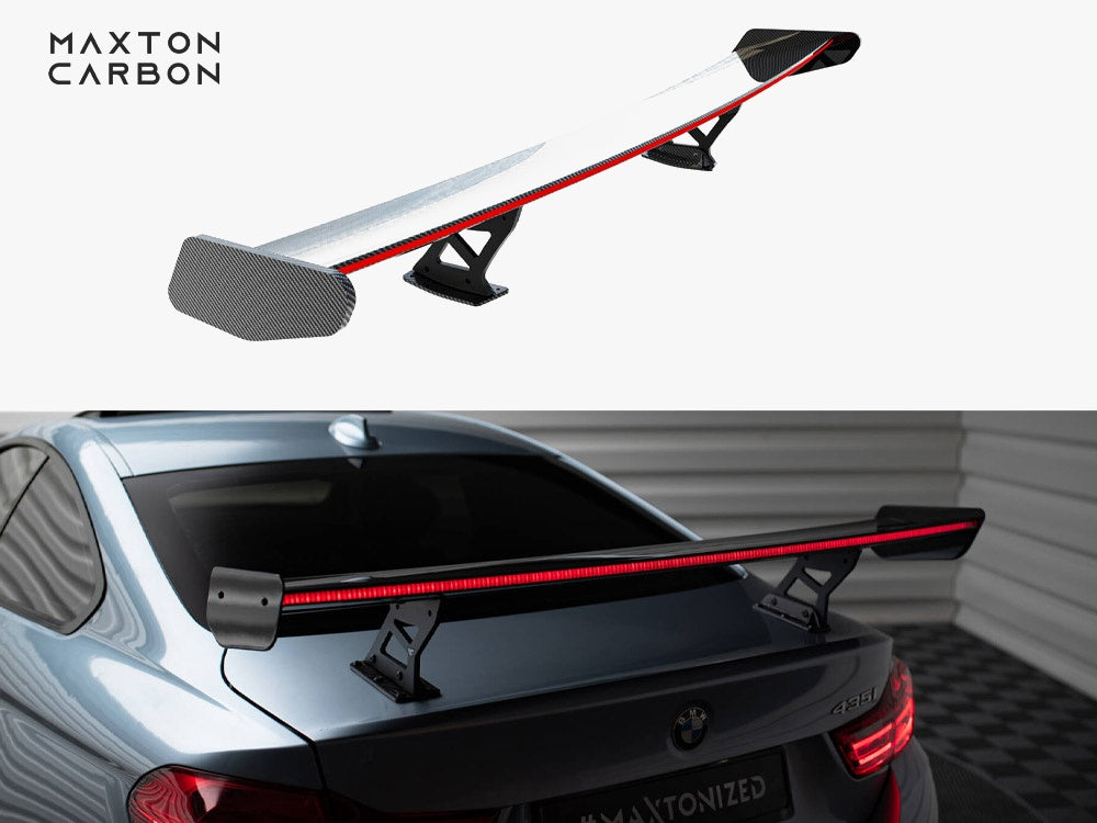 Carbon Spoiler With Internal Brackets Uprights + LED compatible with BMW 4 F32 / 4 F32 M-Pack Coupe