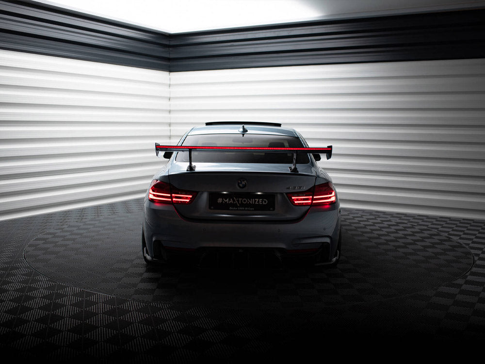 Carbon Spoiler With Internal Brackets Uprights + LED compatible with BMW 4 F32 / 4 F32 M-Pack Coupe