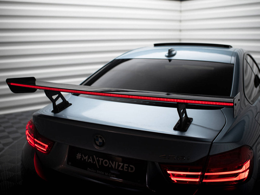 Carbon Spoiler With Internal Brackets Uprights + LED compatible with BMW 4 F32 / 4 F32 M-Pack Coupe