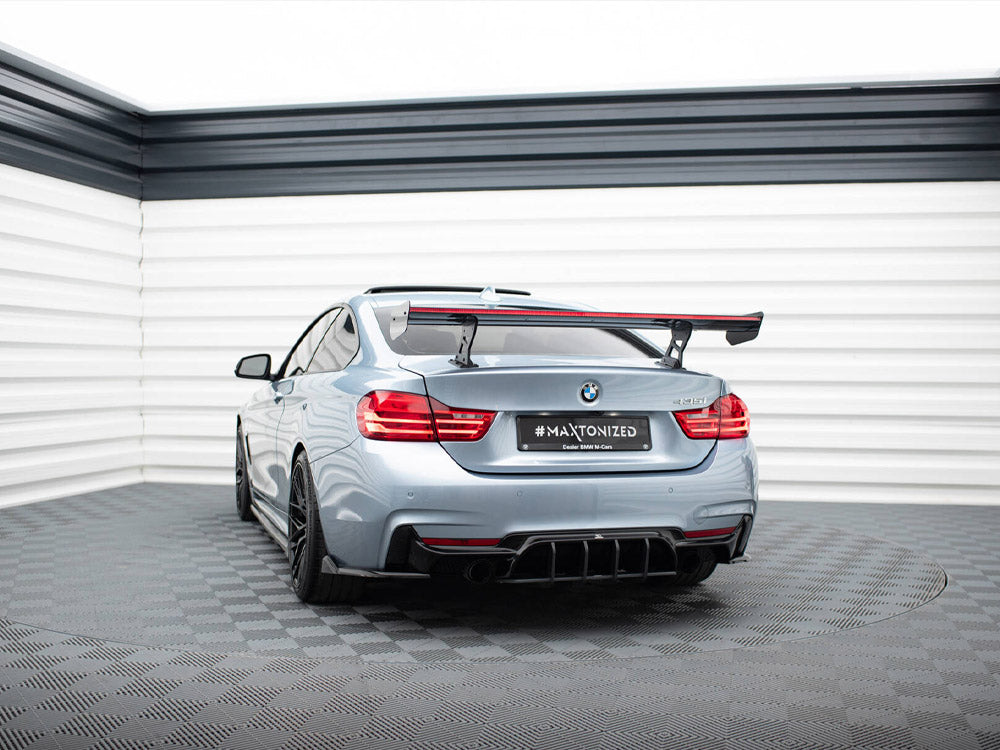 Carbon Spoiler With Internal Brackets Uprights + LED compatible with BMW 4 F32 / 4 F32 M-Pack Coupe