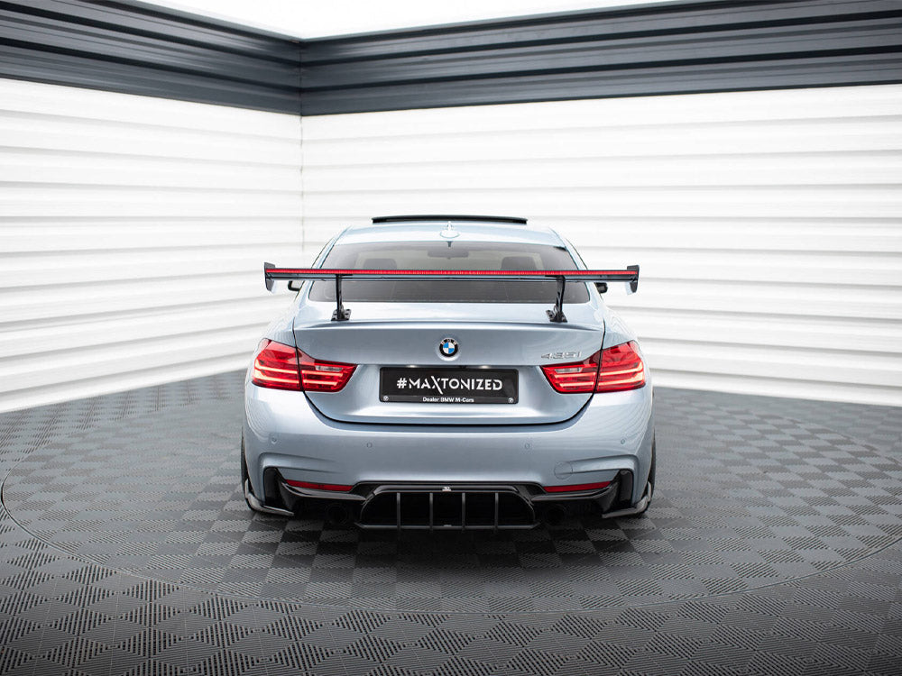 Carbon Spoiler With Internal Brackets Uprights + LED compatible with BMW 4 F32 / 4 F32 M-Pack Coupe