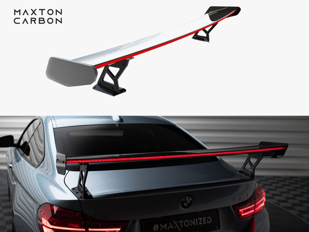 Carbon Spoiler With External Brackets Uprights + LED compatible with BMW 4 F32 / 4 F32 M-Pack Coupe