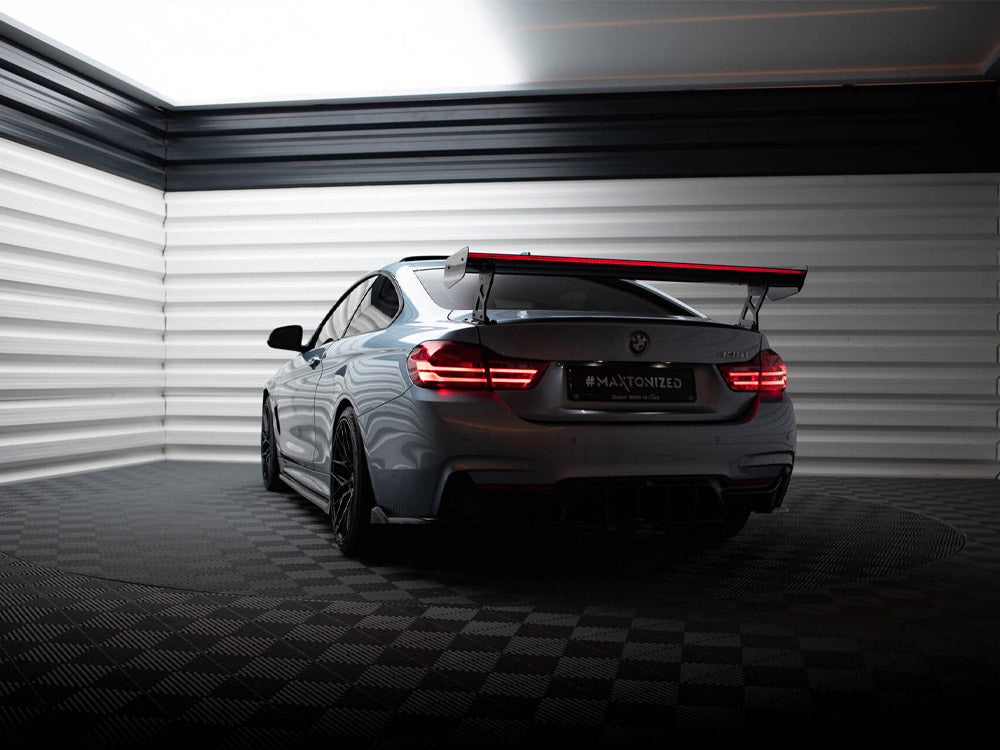 Carbon Spoiler With External Brackets Uprights + LED compatible with BMW 4 F32 / 4 F32 M-Pack Coupe