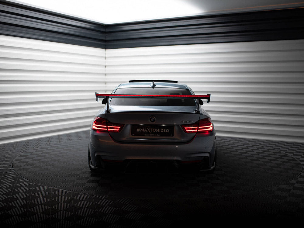 Carbon Spoiler With External Brackets Uprights + LED compatible with BMW 4 F32 / 4 F32 M-Pack Coupe