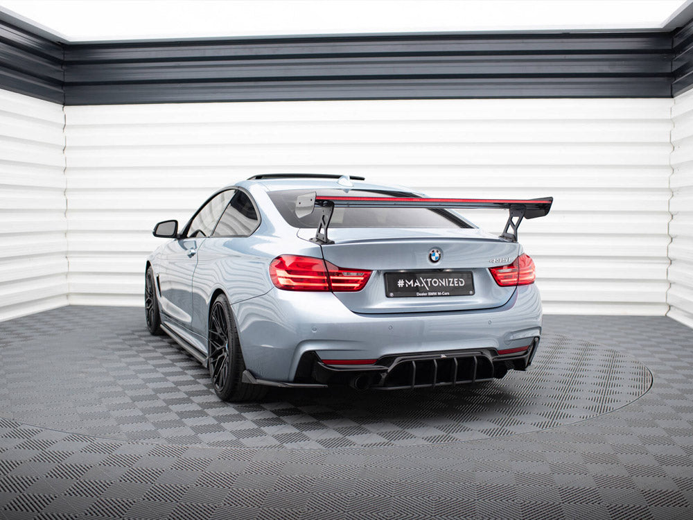 Carbon Spoiler With External Brackets Uprights + LED compatible with BMW 4 F32 / 4 F32 M-Pack Coupe