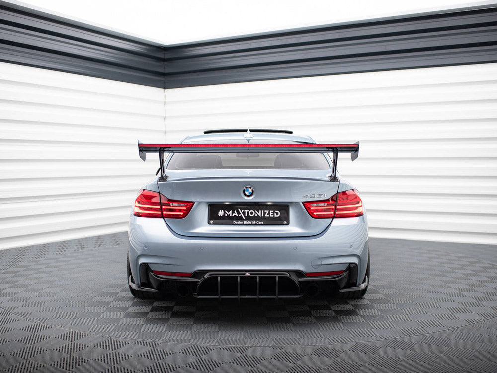 Carbon Spoiler With External Brackets Uprights + LED compatible with BMW 4 F32 / 4 F32 M-Pack Coupe