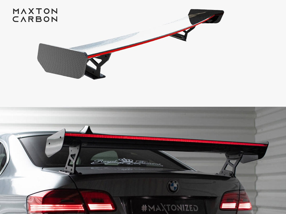 Carbon Spoiler With External Brackets Uprights + LED compatible with BMW 3 / M3 Coupe E92