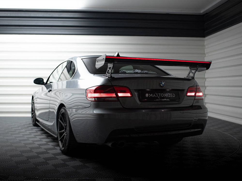 Carbon Spoiler With External Brackets Uprights + LED compatible with BMW 3 / M3 Coupe E92