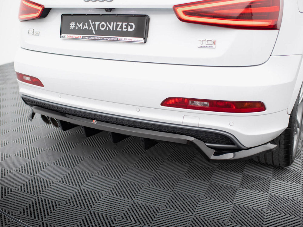 Rear Splitter (Vertical Bars) compatible with Audi Q3 S Line 8U