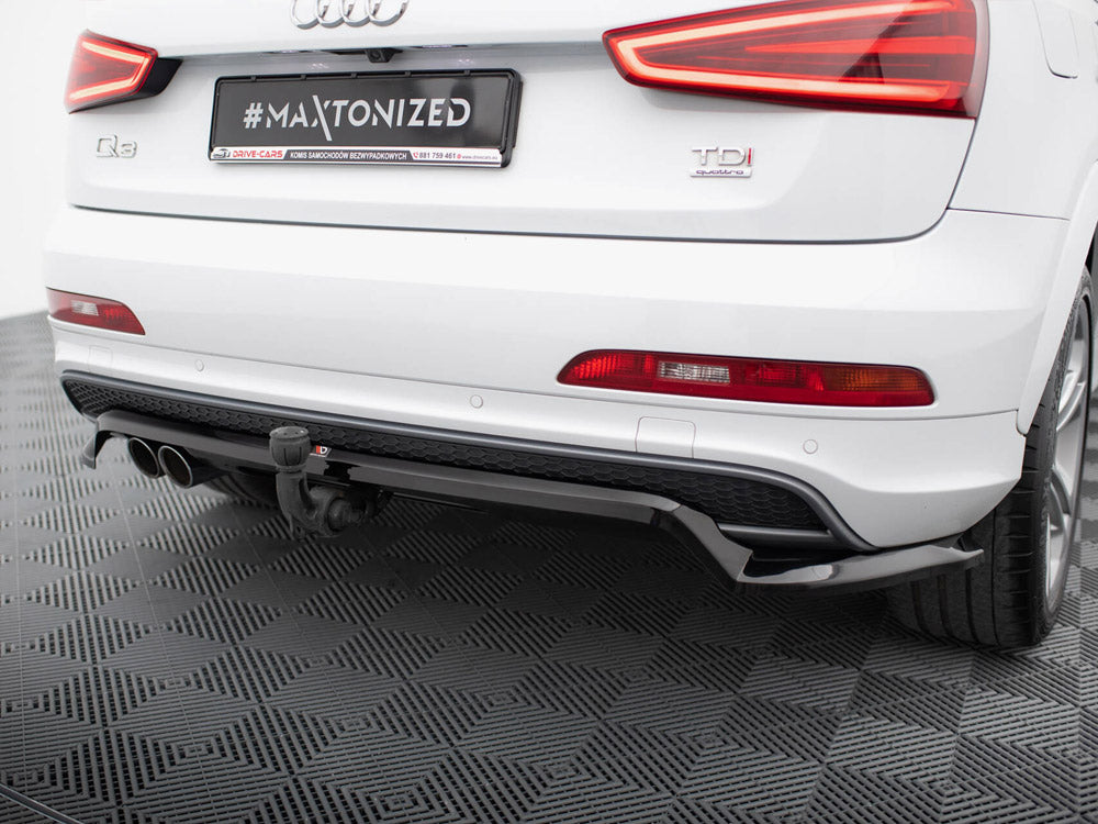 Rear Splitter (Vertical Bars) compatible with Audi Q3 S Line 8U