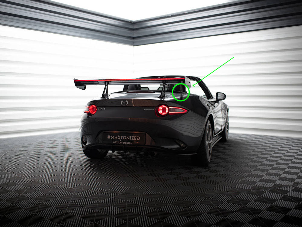 Carbon Spoiler With Upper Swan Mounting + LED compatible with Mazda MX-5 ND (Mk4)