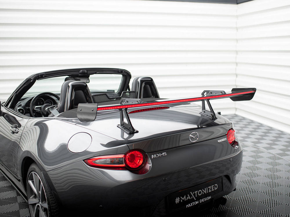 Carbon Spoiler With Upper Swan Mounting + LED compatible with Mazda MX-5 ND (Mk4)