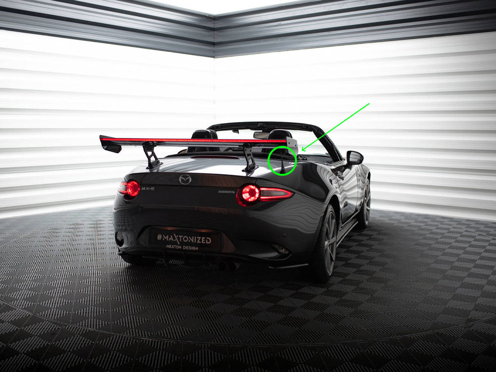 Carbon Spoiler With Internal Brackets Uprights + LED compatible with Mazda MX-5 ND (Mk4)