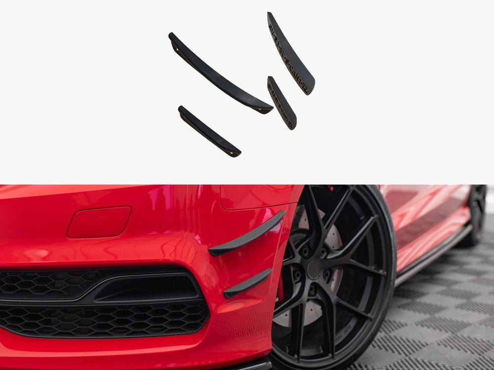 Front Bumper Wings (Canards) compatible with Audi S3 / A3 S Line 8V Sedan / Cabrio