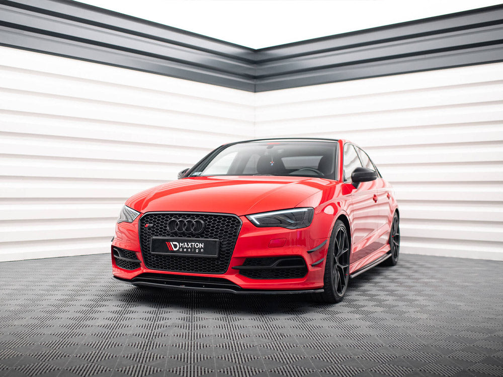 Front Bumper Wings (Canards) compatible with Audi S3 / A3 S Line 8V Sedan / Cabrio