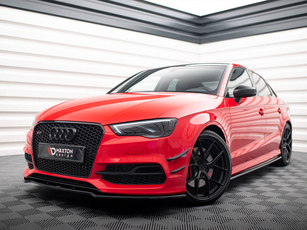 Front Bumper Wings (Canards) compatible with Audi S3 / A3 S Line 8V Sedan / Cabrio