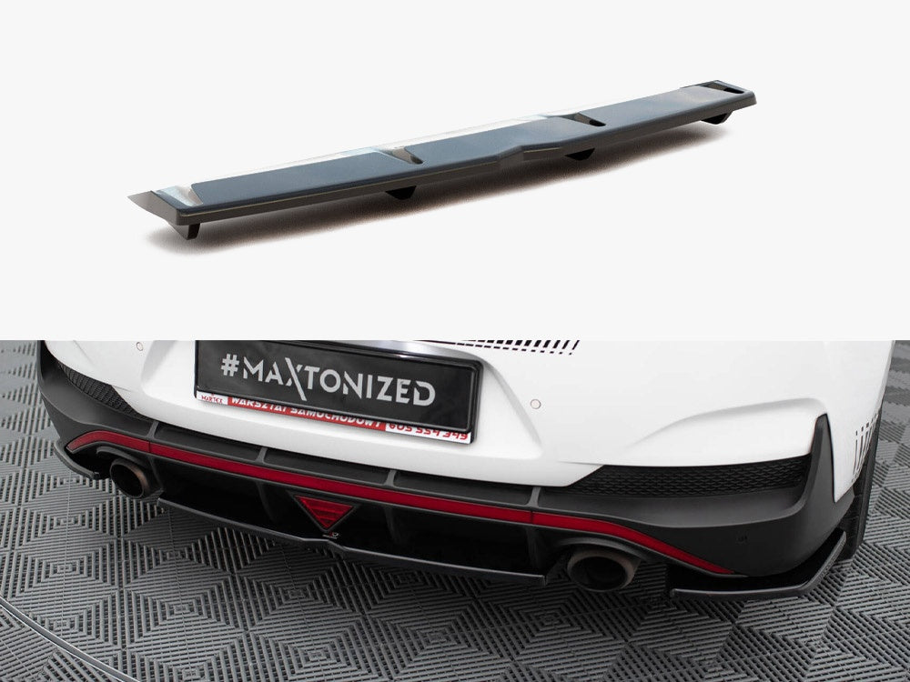 Central Rear Splitter (Vertical Bars) compatible with Hyundai i30 Mk3 N Fastback