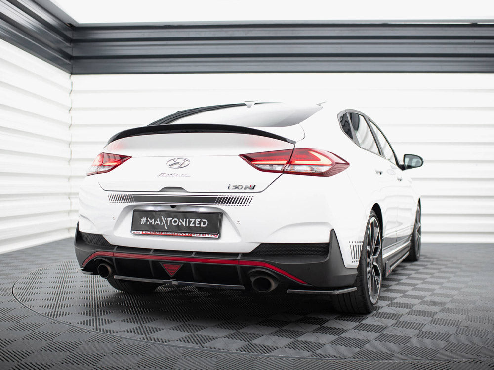 Central Rear Splitter (Vertical Bars) compatible with Hyundai i30 Mk3 N Fastback