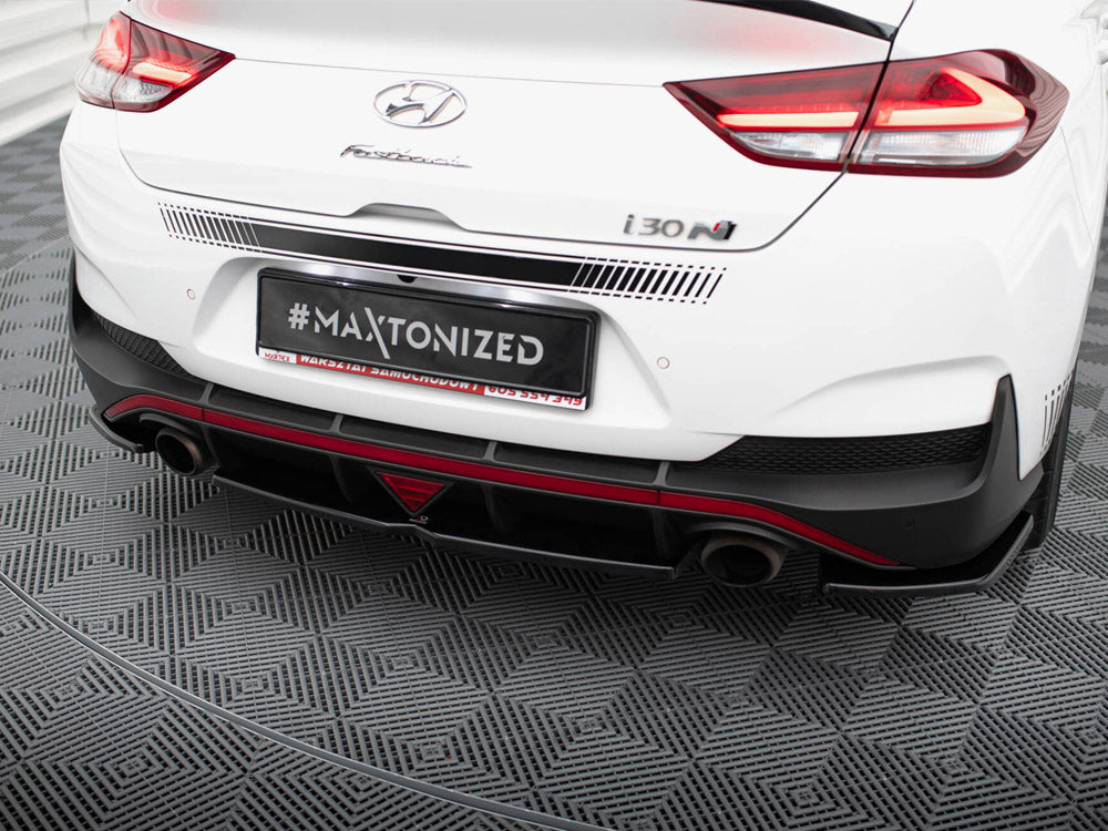 Central Rear Splitter (Vertical Bars) compatible with Hyundai i30 Mk3 N Fastback